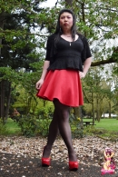 Krissy4u Red Skirt And Heels!