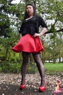 Krissy4u Red Skirt And Heels!