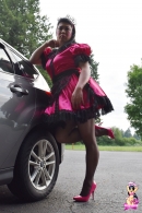 Krissy4u - Pink Satin Tgirl Maid!
