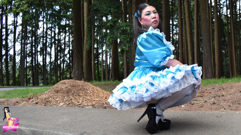 Krissy4u - Satin Sissy In Turquoise