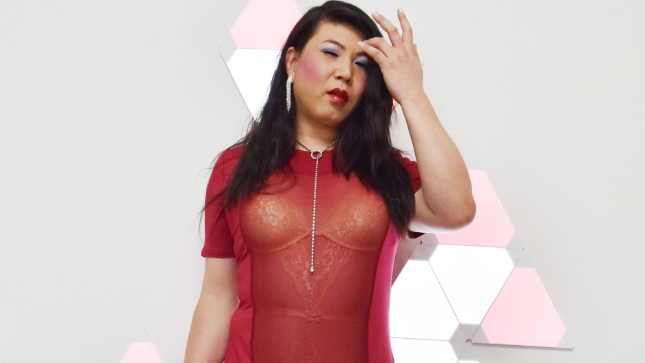 Krissy4u In Sheer Red Dress