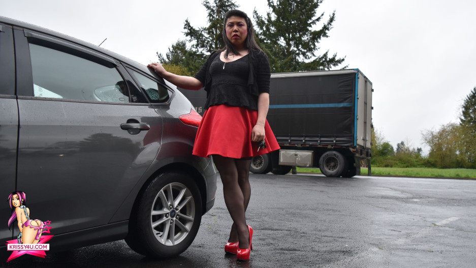 Seeing Red On Krissy4u - Naughty Asian Tgirl!