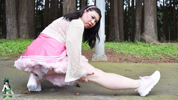 Krissy4u - Pink Tgirl Cheerleader!