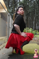 Krissy4u Red Skirt And Heels!