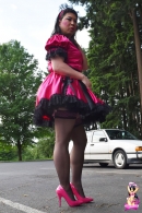 Krissy4u - Pink Satin Tgirl Maid!