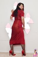 Krissy4u In Sheer Red Dress